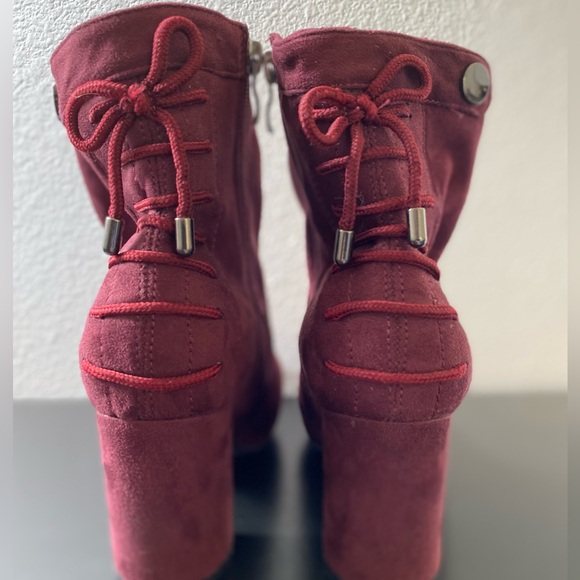 Maroon Suede Booties - Picture 8 of 11
